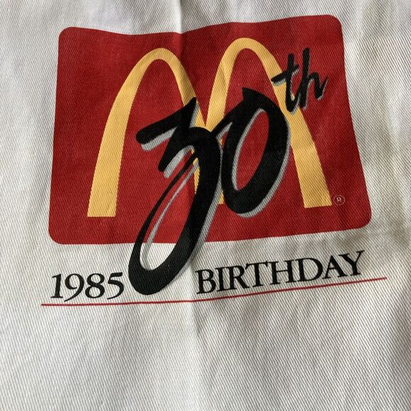 VTG 1985 McDonalds 30th Anniversary Limited Edition Long Apron Made In USA - Picture 1 of 5
